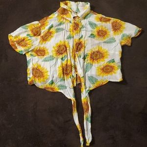 Button down crop top